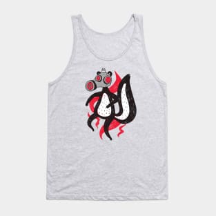 Funny Cartoon Skunk with Gas Mask Tank Top